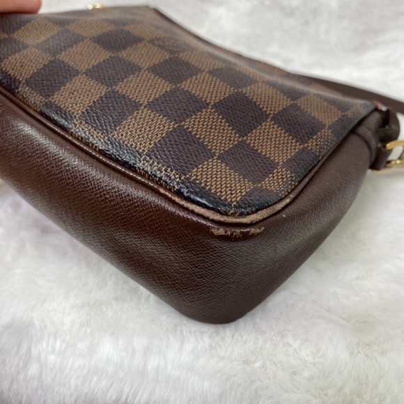 Louis Vuitton Trousse Pochette Brown Canvas Clutch Bag Authentic - Picture 10 of 16